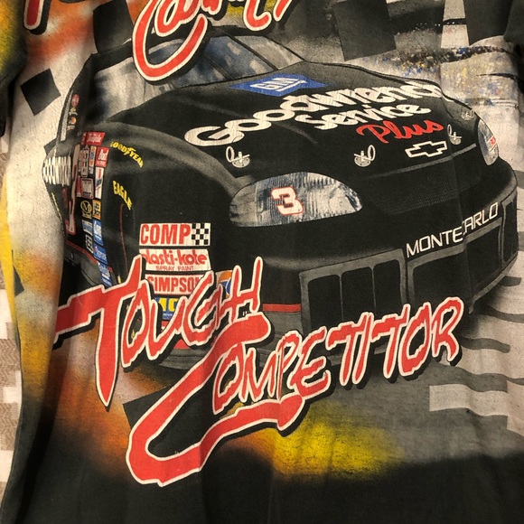 Vintage 90s Chase Authentics NASCAR Dale Earnhardt All Over Print T Shirt - Picture 2 of 8